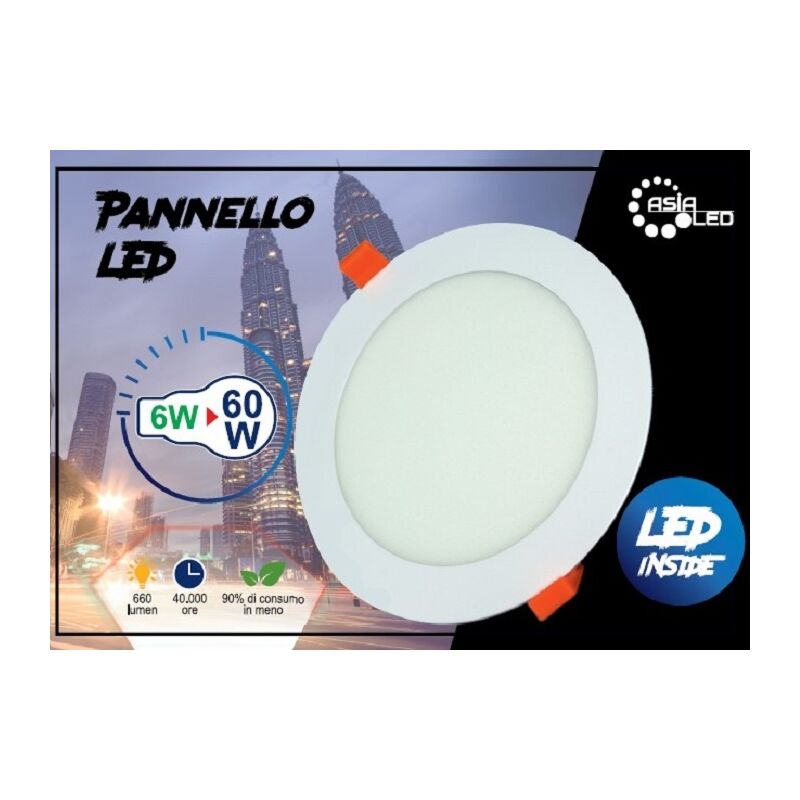 Image of Pannello LED Slim Tondo Da Incasso 6w Con Trasformatore - Luce Naturale 4000k