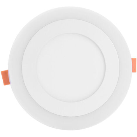 Pannello luminoso ultrasottile, rotondo, incassato, bicolore, senza carico, 6+3W, bianco scuro e blu