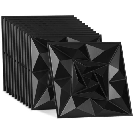 Pannello murale 3D da dipingere - confezione da 1,08 m² - lotto di 12 pezzi - 0,3x0,3 m - Nero