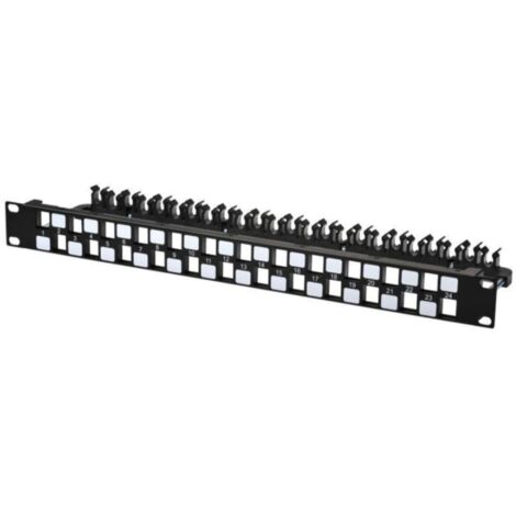 Pannello patch 24 porte LAN Cat6a STP 1U per rack da 19", LVN127597
