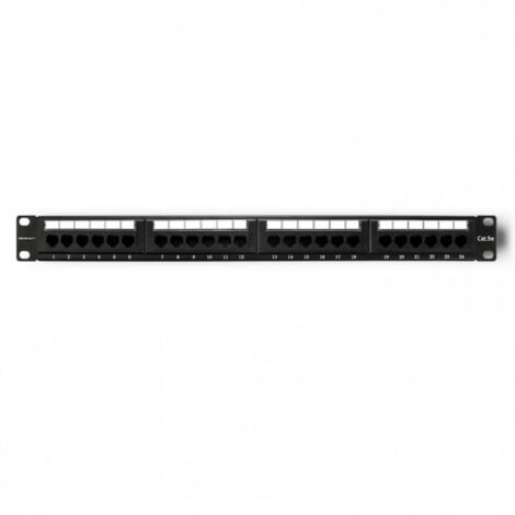 Pannello patch Qoltec RACK  24 porte  cat.5E UTP  Nero