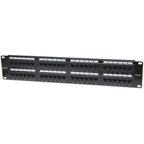 Pannello Patch UTP 48 Posti RJ45 Cat. 5E Nero, 2U - INTELLINET
