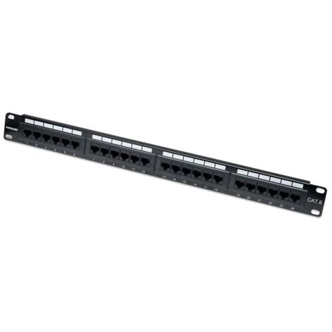 Pannello Patch UTP RJ45 Cat. 6 Nero a 24 Posti di Alta Qualit� - INTELLINET
