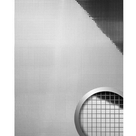 Pannello per interni e pareti mosaico WallFace 27377 M-STYLE Rivestimento murale autoadesivo argento 0,96 mq