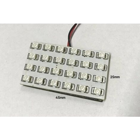 Pannello Plafoniera Lampada Led 12V 2,5W Con 24 Smd 3528 Colore Verde 45X25mm