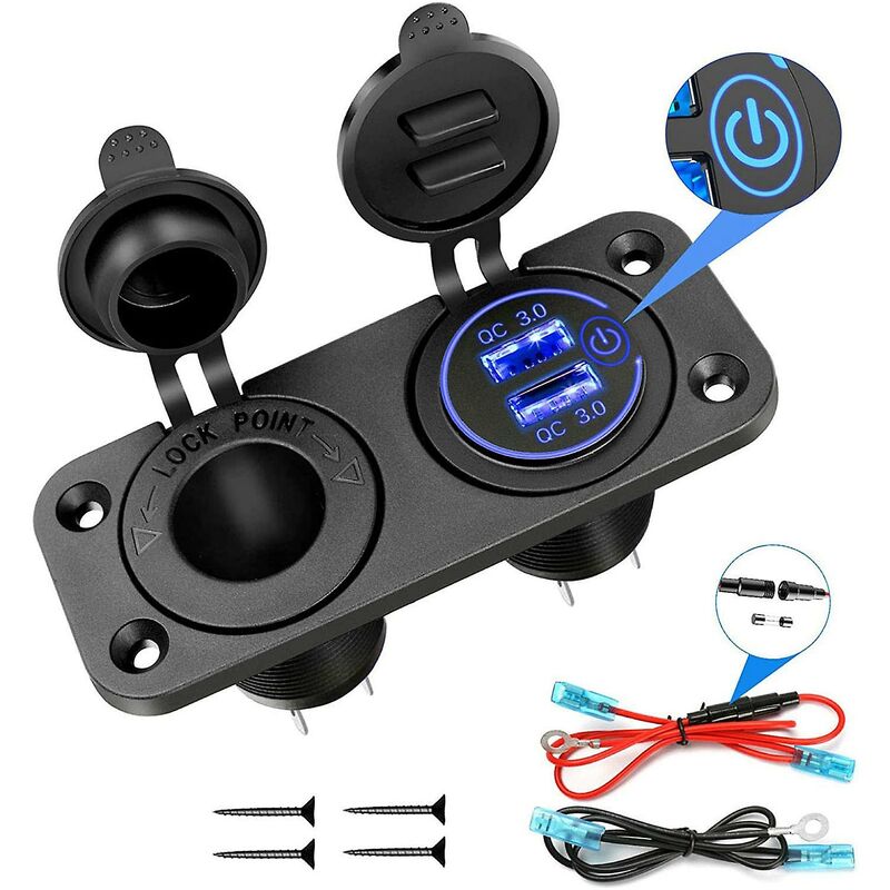 Pannello Prese Marine 12V, Presa 2In1 E Porte Usb Doppie Con ...