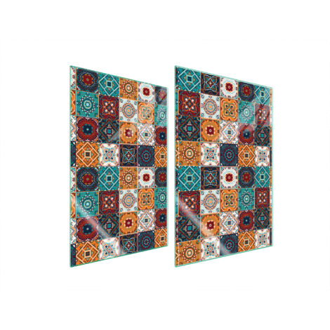 PANNELLO PROTETTIVO IN VETRO PER CUCINA 2x35x52 MOSAICO