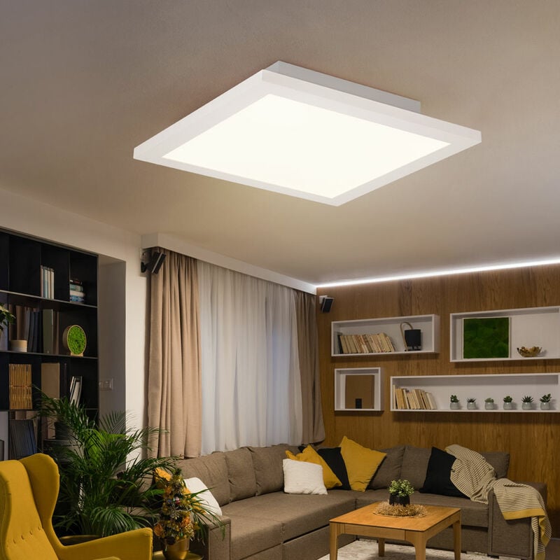 Image of Pannello per soffitto Plafoniera a led Griglia a led a plafone piatta, alluminio bianco, 18W 1440Lm bianco caldo, l 30 cm, soggiorno cucina