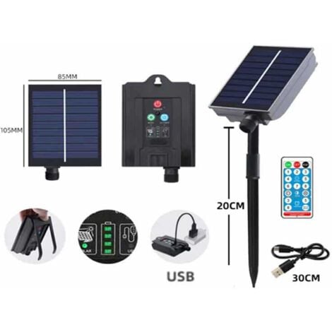 PERAGASHOP PANNELLO SOLARE CON GIOCHI LUCE PER LUCI DI NATALE USO INTERNO ESTERNO
