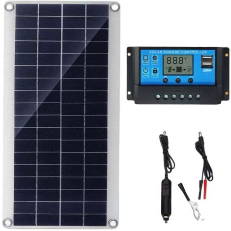 Pannello solare da 300 W e 12 V, kit pannello solare, kit caricabatterie con regolatore di carica solare da 60 A per camper, yacht, esterni, giardino, illuminazione Cisea