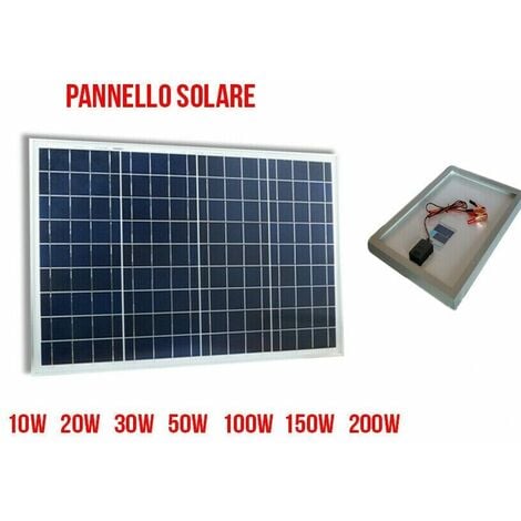 Kit Pannello Fotovoltaico 50W batteria 38amp 12 vlt kit solare