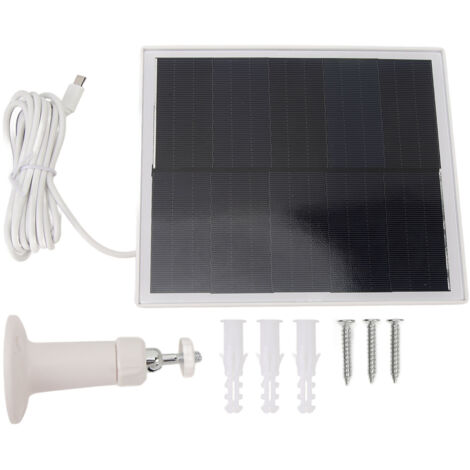 Pannello solare in silicio monocristallino da 6W 5V, impermeabile IP65, ultrasottile e portatile, con supporto per telecamera e monitor (bianco).
