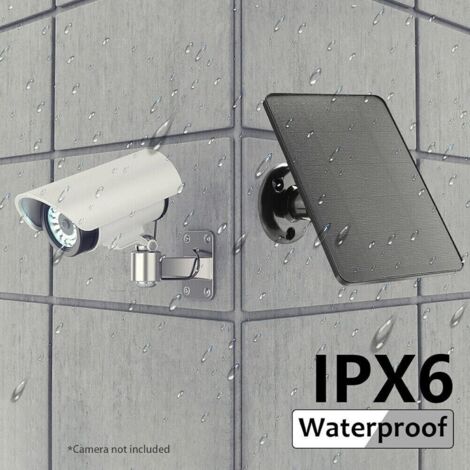Pannello solare per telecamera di sicurezza, pannello solare impermeabile da 4 W, pannello solare con porta micro (nero)