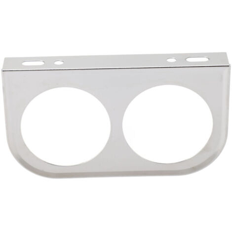 Pannello strumenti a 2 fori da 2-1/16 pollici (52 mm), strumento metallico universale per montaggio su auto, colore argento.