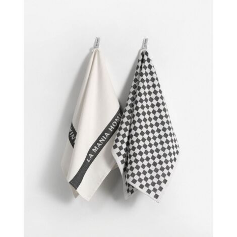 Panni da cucina neri di classe, 2 pezzi.