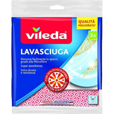 Panni Microfibra Vileda Lavasciuga Multiuso In Scatola Da 20 Confezioni Da 3 Pz