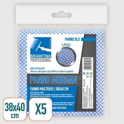 Panni multiuso professionali Morgan colore blu 40x38 cm 5 pezzi