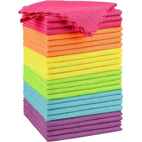 Panni per la pulizia in microfibra, confezione da 24, altamente assorbenti, senza pelucchi, multiuso per la casa, la cucina e la cura dell'auto (30 x 30 cm)