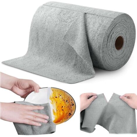 Panni per la pulizia resistenti agli strappi, confezione da 50 panni in microfibra riutilizzabili, 25 x 25 cm.