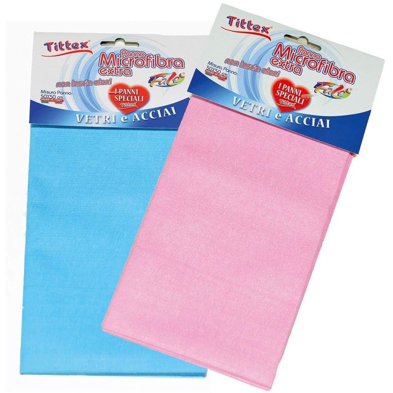 Tittex - Panno 50x50cm in microfibra per vetro marmo acciaio schermo pc - 1pz