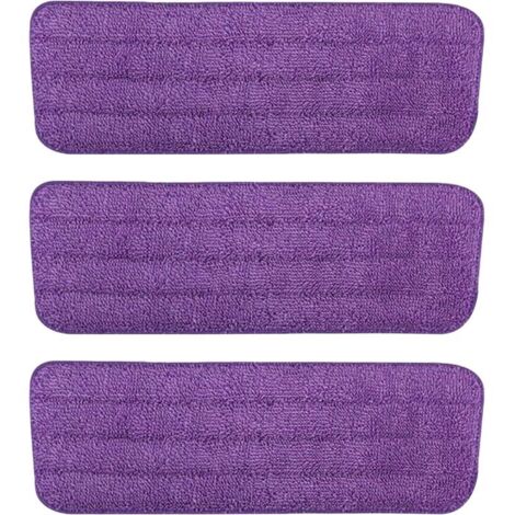 Panno di ricambio in microfibra viola per mocio a spruzzo/pulitore a vapore, confezione da 3 (42 x 14 cm)