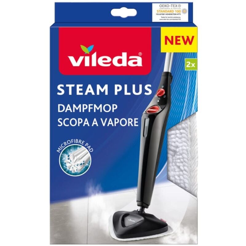 Image of Panno Ricambio Scopa Vapore, in Microfibra 3D, Compatibile con Lavapavimenti a Vapore 100°C Hot Spray e con Steam, Tessuto, Bianco - Vileda