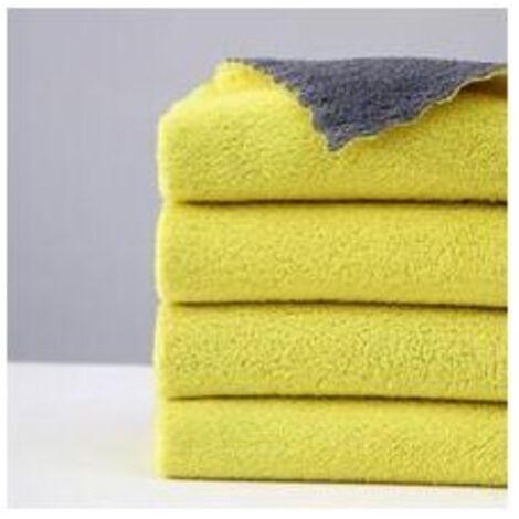 Panno in microfibra bifacciale grigio-giallo KZQ, confezione da 10 panni in microfibra magici, panni in microfibra per uso domestico, panni in microfibra per la pulizia, panni in microfibra per auto s