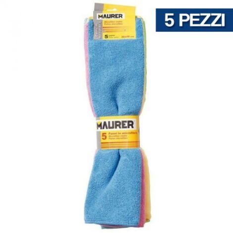 PANNO IN MICROFIBRA PANNI MULTIUSO 30X40 CM 5 PZ VARI COLORI (31412)