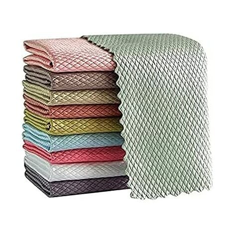 HRainbow Panni Microfibra Panno di Pulizia in Microfibra per Casa Cucina Specchio Bagno Ufficio Auto Moto Confezione da 6,Multicolore,30 x30 cm 