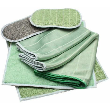 Panno, microfibra e salvietta - Set di 6 panni in microfibra di bambù - Pulisci e lucida tutte le superfici lisce e delicate - Vetri, carrozzeria auto, piani cottura in vetroceramica, bicchieri, scher