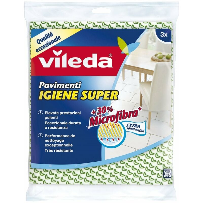 Vileda - Panno per pavimenti Igiene Super Conf. 3 Pz.