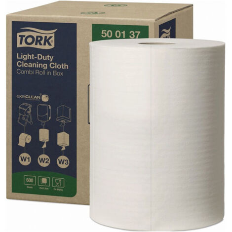 Panno pulente TORK 500137 L. ca. 250 mm x B. ca. 315 mm bianco 1-strato 600 fogli/rotolo