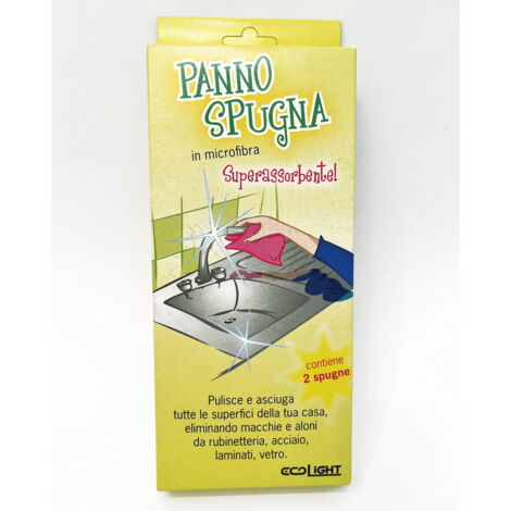 Panno spugna in microfibra superassorbente, pulisce e asciuga tutte le superfici