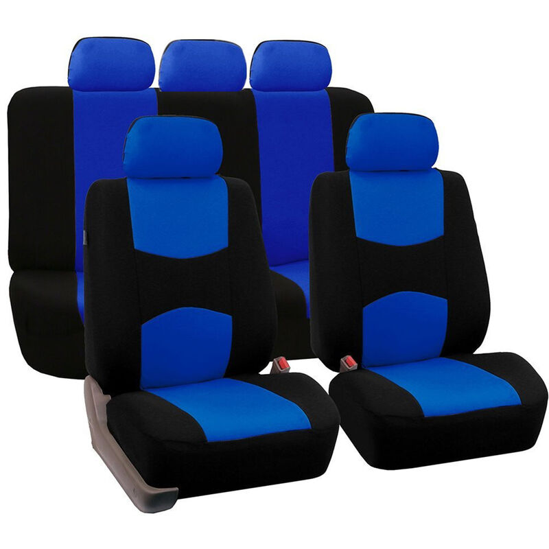 

Funda universal para asiento de automovil, resistente a la suciedad, resistente al desgaste, lavable, no se decolora, juego de 9 piezas, azul