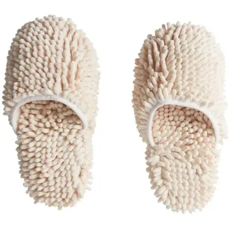 Paño de limpieza de chenilla, 1 par, zapatillas antideslizantes, absorbentes de agua, para el hogar
