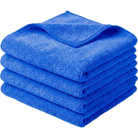 Paño de microfibra de alta absorción  Tamaño 40×40 cm  Grosor de la microfibra 400 g/m²  Accesorio ideal para eliminar cera y pulimento del coche  Paquete de 3 paños  Azul
