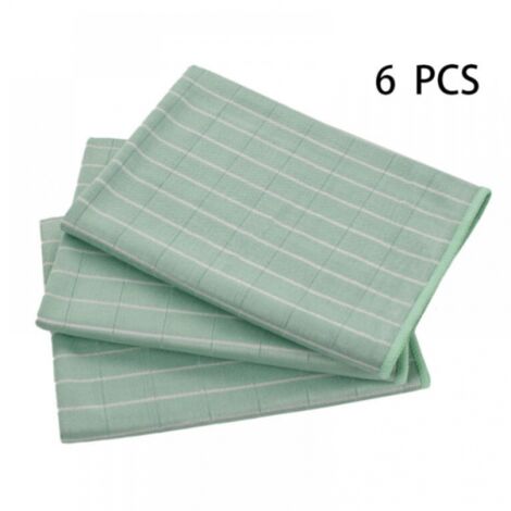 Paño de microfibra de bambú verde de 40 x 40 cm para ventanas, espejos, azulejos, carrocería, vidrio de bambú, hogar y baño, 6 unidades