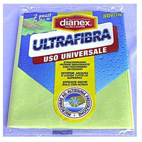 Paño de microfibra de uso universal, 2 piezas, 36x40 cm, Dianex
