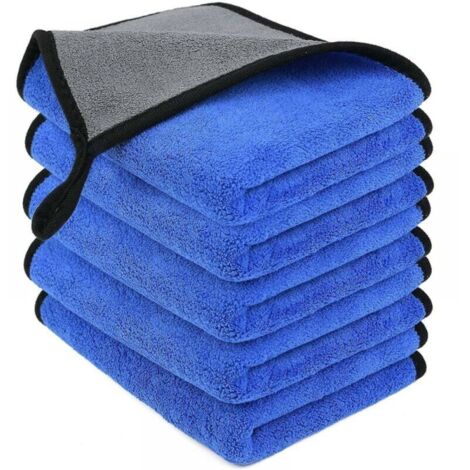 Paño de microfibra reutilizable de 5 piezas, azul, para limpieza de cristales, cualquier trabajo de limpieza, pulido de coches y uso doméstico, 30 x 20 cm