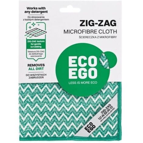 Paño de microfibra ZIG-ZAG ECO EGO 35x35 cm para un fregado suave de todo tipo de suciedad, propiedades antibacterianas