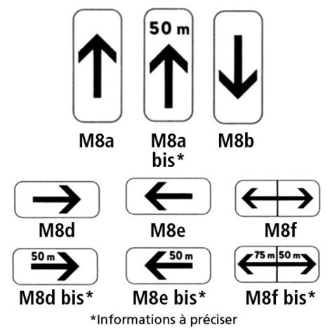 PANONCEAUX ROUTIERS - TYPE M8 (M8agalva) - M8f - 500 x 200 mm