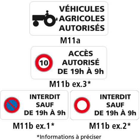 Panonceaux - Type M11(M11agalva) - M11a - 500 x 300 mm