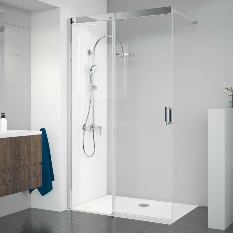 Panorama porte coulissante à tenir seule version gauche Dimensions paroi fixe: 120 cm