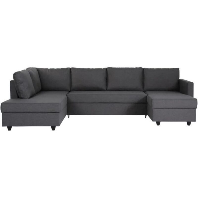 Les Tendances Panoramisches Ecksofa Cats - Grau - 292 X 187 X 86 Cm - Aucune