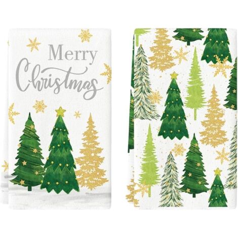 Paños de cocina navideños para decorar, 2 uds. Navidad