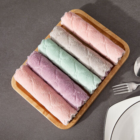 paños de limpieza de microfibra, suaves, absorbentes y sin pelusa, para cocina y hogar.