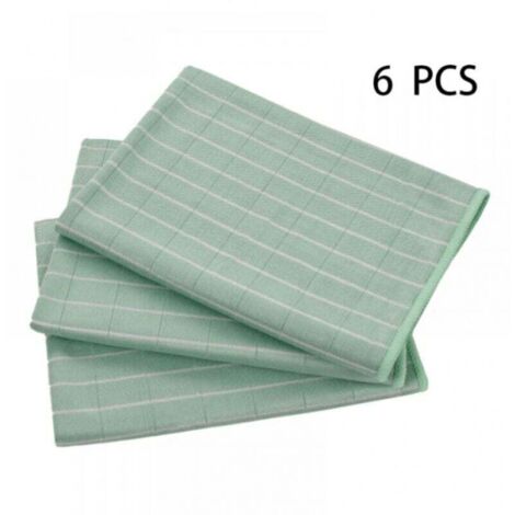 paños de microfibra de bambú verde de 40 x 40 cm para ventanas, espejos, azulejos, carrocería, bambú, vidrio, hogar y baño.