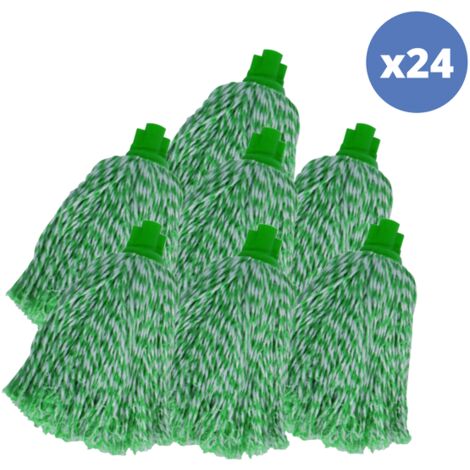 Paños de repuesto para fregona de microfibra verde, paquete de 24 MSV