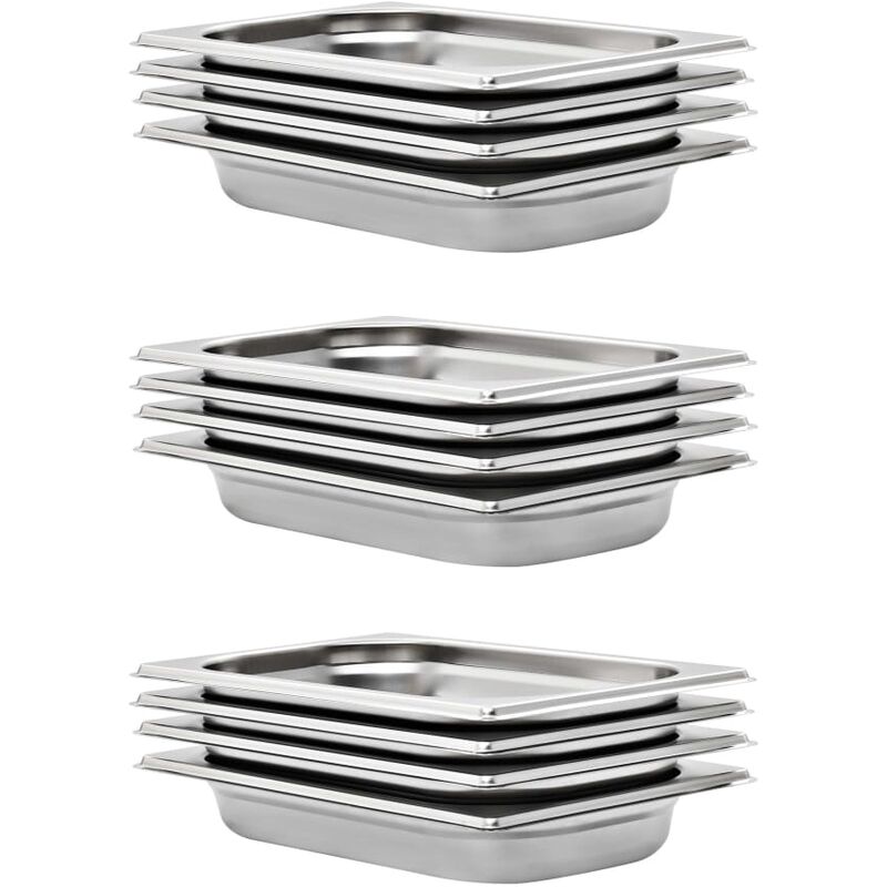 Gastronorm Containers 12 Pcs Gn 1/4 40 Mm Stainless Steel Vidaxl