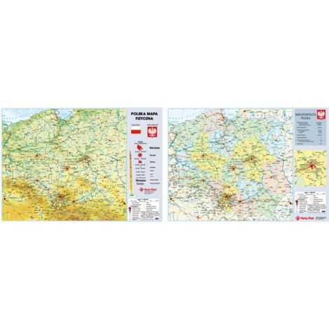 Panta Plast Schreibtischunterlage - Karte von Polen, doppelseitig, lehrreich